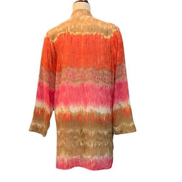 VTG Laura Ashley Sheer Silk Tunic Blouse Shacket Sz M Buttons Sequins 195B - Picture 4 of 9